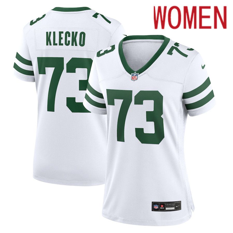 Women New York Jets #73 Joe Klecko Nike White Legacy Retired Player Game NFL Jersey